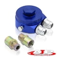 thumbnail image 1 of Universal M20 x 1.5 Car Oil Filter Cooler Sandwich Relocator Adapter Plate Bypass Kit + Cap (Anodized Blue) Aluminum Alloy 10AN Fitting, 1 of 4