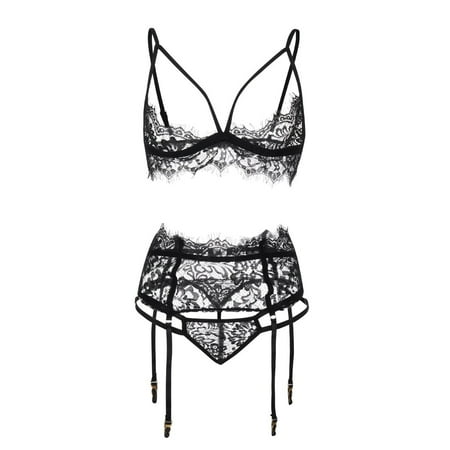 Midwennn New Sexy Fashion Lace Lingerie Underwear Sleepwear Nightdress Pajamas Garter Lingerie for Women Robe