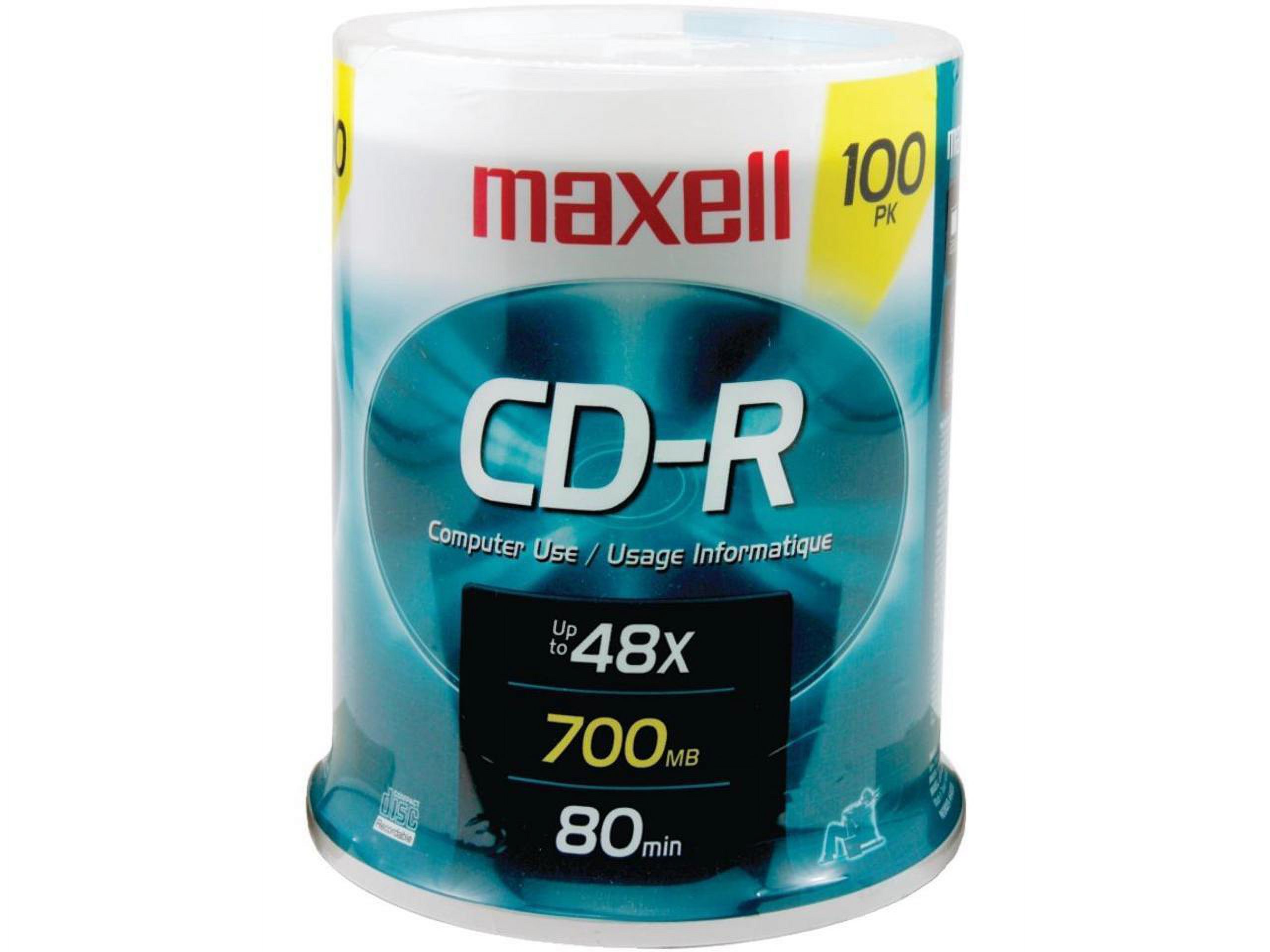 Maxell's CD-R 100PK Spindle 48x 700MB Recordable Blank Media - image 2 of 2