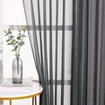 thumbnail image 4 of Living Room Sheer Curtains 108 inch Long, Eyelet Top Voile Textured Hazy Sheer Draperies Privacy with Light Penetration for Villa, W54 by L108 inches, 2 Panels, Black, 4 of 8