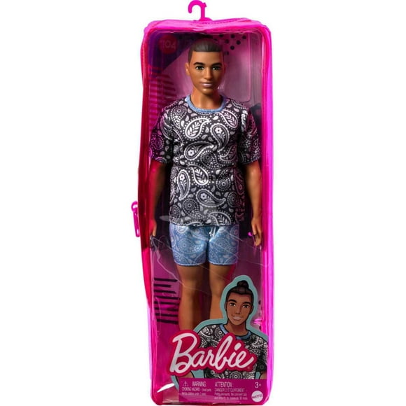 Barbie Ken Fashionistas Fashion Doll #204 with  Brown Hair and Paisley Outfit