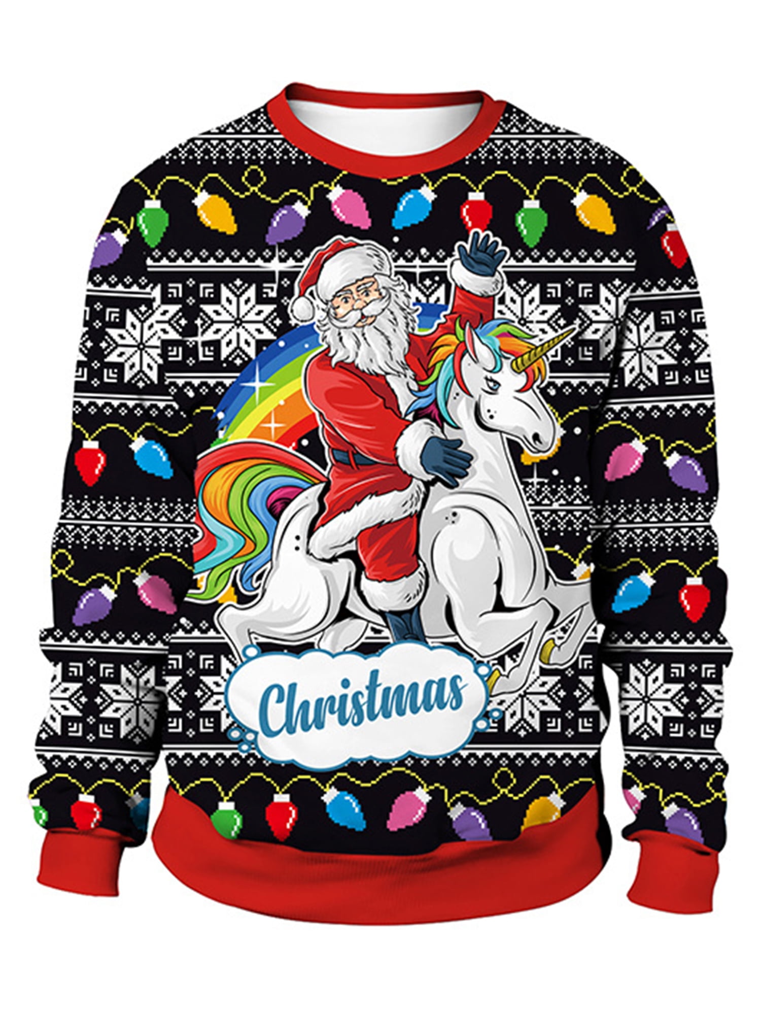 Licupiee Ugly Christmas for Women Men Couples Unisex Funny 3D Printed Crewneck Plus Size Pullover Sweatshirts - Walmart.com