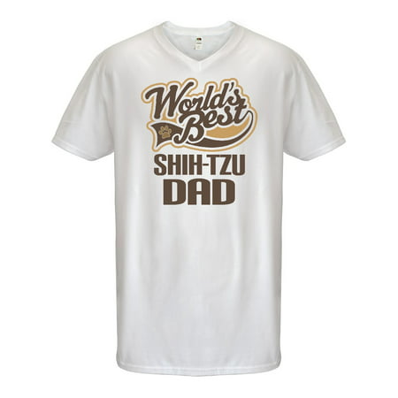 Shih-Tzu Dad (Worlds Best) Dog Breed Men's V-Neck (Worlds Best Dad Shirt)