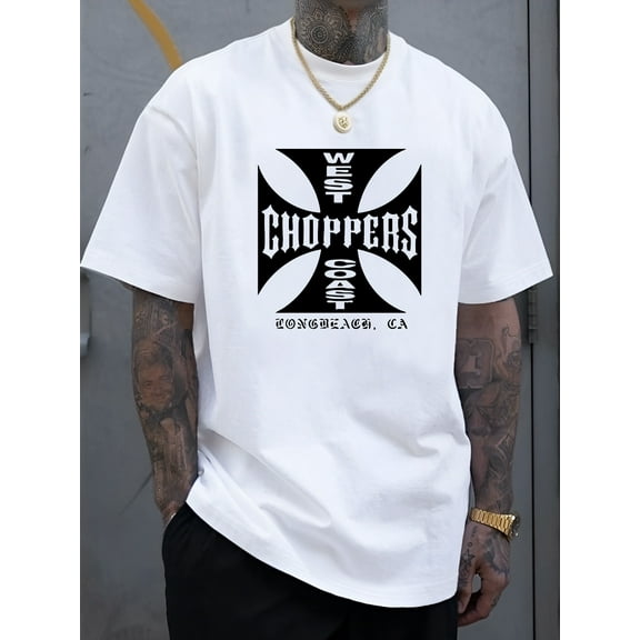 Men'S California Graphic T-Shirt - "What'S Chopper?" Print, Casual Summer Short Sleeve, Cool & Comfortable, Crew Neck, Regular Fit, Black with White Lettering, Casual Attire | Trendy Casualwear