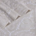 thumbnail image 7 of Superior 600 Thread Count 4-Piece White Paisley Cotton Blend Sheet Set, Queen, 7 of 7