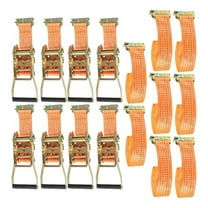 8 Pack Ratchet Straps 2 Inches x 15 Feet 4400Lbs E-Track Heavy Duty Tie Downs