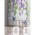 thumbnail image 6 of Spring Purple Flowers Sheer Curtains 54 Inch Length 2 Panels Set Window Treatments, Farmhouse Leaves Fences Gray Wood Rod Pocket Semi Curtains for Living Room/Bedroom/Kitchen Décor, 104"W x 54"L, 6 of 7