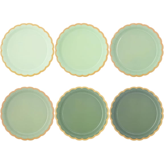 Scalloped Party Disposable Paper Plates, Dessert Baby Bridal Shower Dinner Birthday Cake Paper Plates for Party Bridal Baby Girl Shower Wedding Supplies
