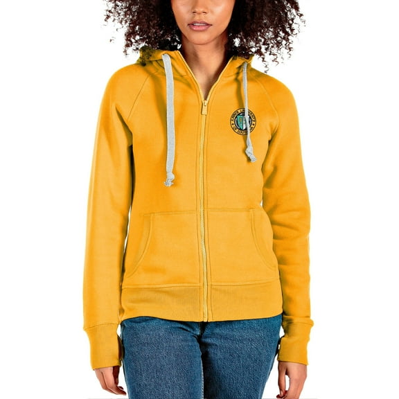 Women's Antigua Gold XULA Gold Victory Full-Zip Hoodie