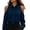 Navy, variant on Cold Shoulder Shirts for Womens Solid Color Turndown Collar Casual Shirt Long Sleeve Dressy Top with Tie Black M