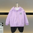thumbnail image 4 of SGFCWSX Girls Rain Jacket for School Kids Windbreaker Coat Casual Lightweight Jackets Purple Size 5 Years, 4 of 5