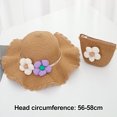 thumbnail image 2 of 56-58cm hat circumference women's sun hat summer straw hat and straw bag set sun hat beach hat - Khaki, 2 of 5