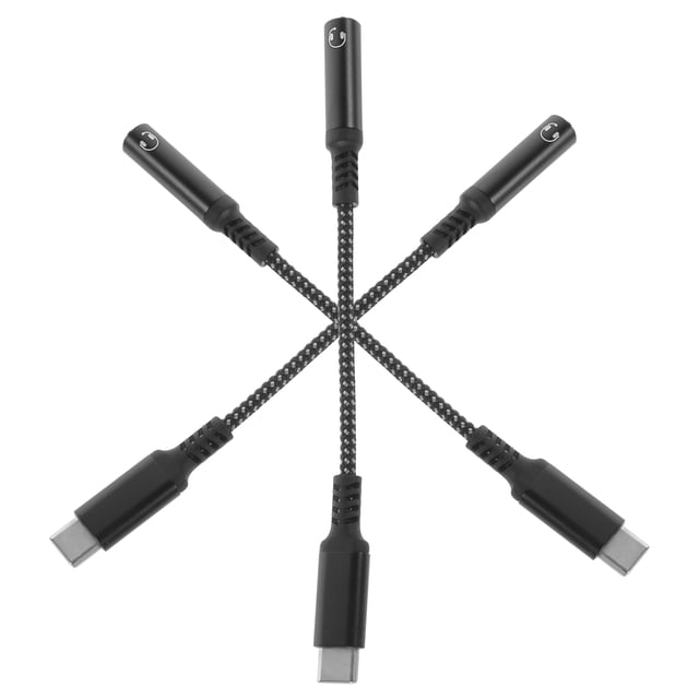 3pcs Mobile Phone Adapter Cables Type-C To 3.5mm Jack Cable Headphone Jack Adapter Cables