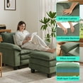 thumbnail image 3 of Linsy Home Oversized Corduroy Accent Chair with Ottoman for Living Room, Green, 3 of 9