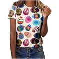 thumbnail image 2 of Kayannuo Hauts à Manches Courtes pour Femmes Liquidation T-Shirts Graphiques Femmes Saint-Valentin Imprimé Ufs Colorés de Pâques Drôle Mode Décontractée Manches Courtes Blouse Tx2453-Flz10, 2 of 8