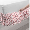 thumbnail image 2 of Candy Cane Bed Skirt, Illustration of Xmas Themed Traditional Candies and Stars Seasonal, Elastic Bedskirt Dust Ruffle Wrap Around for Bedding Decor, 4 Sizes, Vermilion White, by Ambesonne, 2 of 2