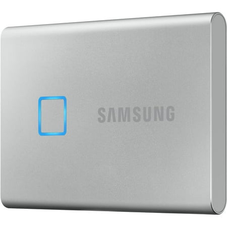 Samsung - T7 Touch 1TB External USB 3.2 Gen 2 Portable SSD with Hardware Encryption - Silver