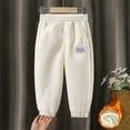 thumbnail image 5 of Likimi Toddler Kids Boys Pants Solid Color Thick Trousers Thermal Comfortable Relaxed Winter Fall Bottoms Size 4-5 Years Beige, 5 of 5