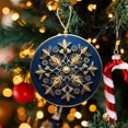thumbnail image 2 of Christmas Acrylic Christmas Ornament Mysterious Blue and Gold Craft Pendant for Xmas Tree,Christmas Tree Hanging Decorations for Home Party Supplies, 2 of 7