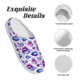 thumbnail image 5 of Rateoe crystal Skull record lips Print Women's Men's Cotton Knit Slippers Lightweight Memory Foam Indoor House Shoes with Anti-Skid Sole-39/40, 5 of 7