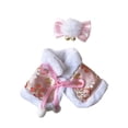 thumbnail image 4 of Muñeco de peluche estilo antiguo, chal, ropa para muñeca con accesorio para el cabello, juego de simulación, bricolaje Rosa, 4 of 8