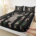 thumbnail image 4 of Manfei Camo Green Us Flag Bed Sheets,Hunting Deer Moose Full Size Sheets,4 Pieces,1 Flat Sheet, 1 Fitted Sheet and 2 Pillowcases, 4 of 6