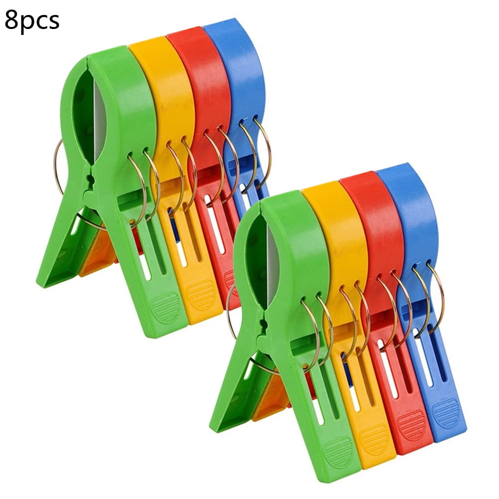 4/8 Pack Large Beach Towel Clips Laundry Plastic Sunbed Lounger Clothes Peg US 
