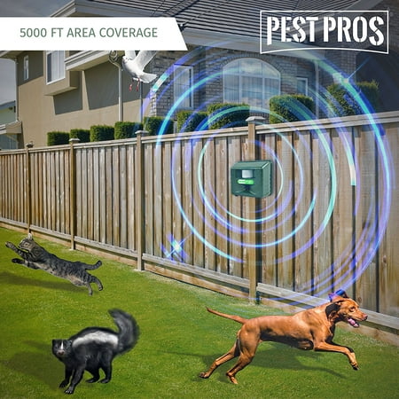 Stop Barking Device for Dogs include Ultrasonic Animal Repeller, Keep dog be quiet & less scared. Motion Sensor detect intruders and alarm from