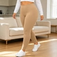 thumbnail image 6 of Sakuulaan Plus Size Thermal Leggings for Women Winter Warm Soft Pants High Waist Bottom Soft Casual Yoga Trousers, 6 of 9
