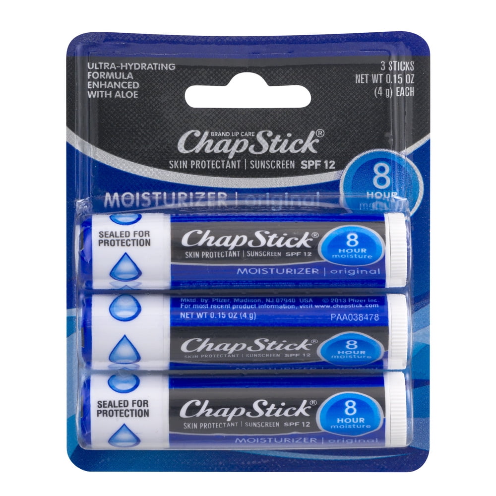 Chapstick Skin Protectant With SPF 15 & Moisturizer, 3 ea