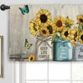 thumbnail image 2 of Rustic Sunflower Farmhouse Kitchen Curtain Valance 54W x 18H Rod Pocket Quotes Motivational Inspirational Country Vintage Window Treatment for Living Room Bedroom Bathroom, 2 of 5