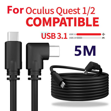 5M VR Headset Link Cable USB 3.0 Charging Cord Game Data Line Replacement for Oculus Quest/Quest 2