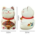 thumbnail image 5 of Small Lucky Cat Coin Bank - Feng Shui Maneki Neko Ceramic Piggy Bank for Good Luck & Prosperity, Feng Shui Ornament Money Fortune Cat Gift Decorations for Home, Office, Store - 4.75" Height Fan 4, 5 of 7