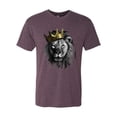 thumbnail image 2 of Wild Bobby, King Lion with Gold Crown Art, Animal Lover, Men Premium Tri Blend Tee, Vintage Purple, Small, 2 of 4