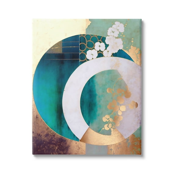 Stupell Industries Asian Moon Abstraction Abstract Painting Gallery Wrapped Canvas Art Print Wall Art, 24 x 30