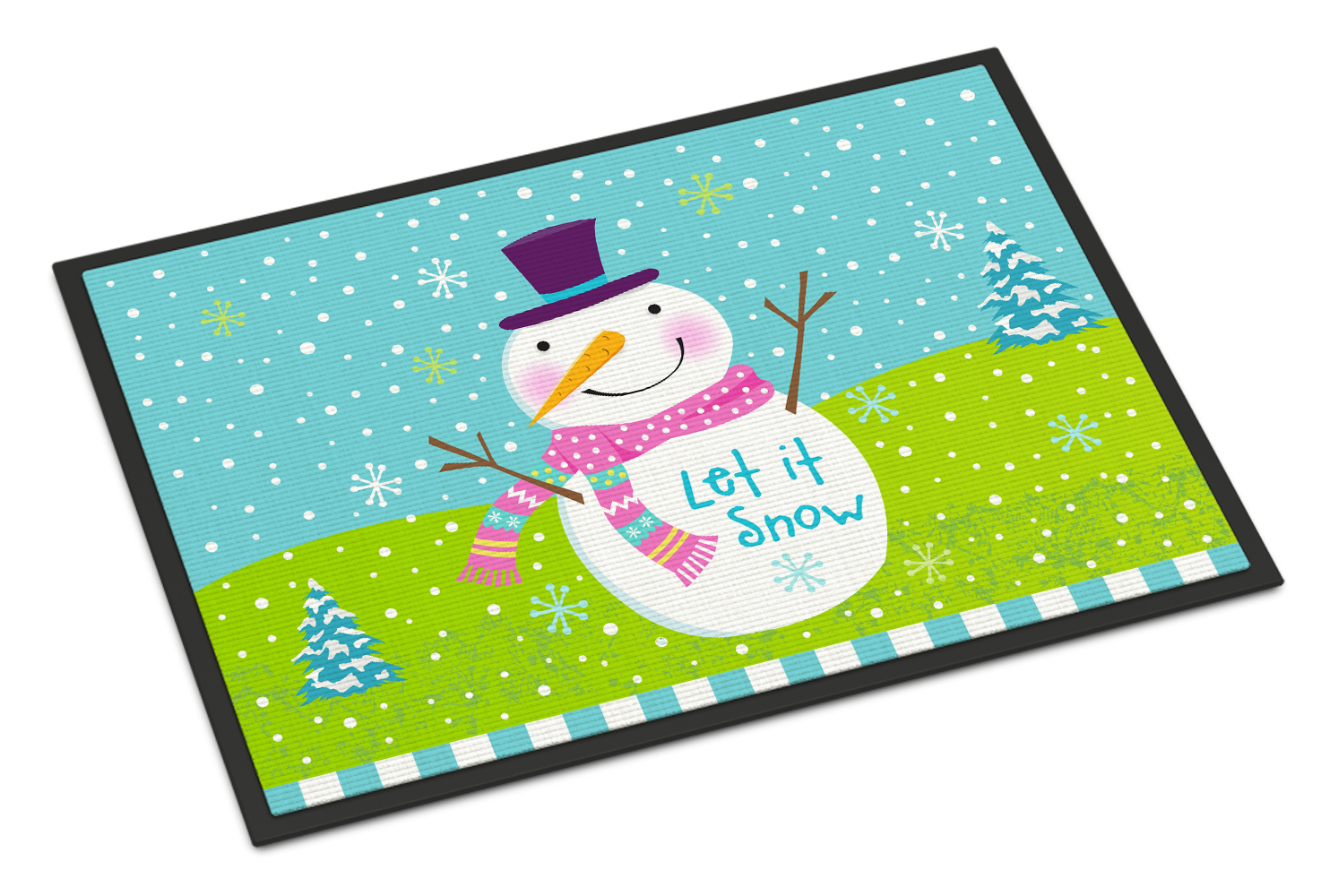 Christmas Snowman Let it Snow Door Mat