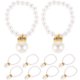 thumbnail image 1 of FELTECHELECTR 10 piezas de colgante de perlas de imitación, collar artesanal, decoración de pato amarillo pequeño, collar de perlas de imitación para muñecas, accesorios de moda para muñecas., 1 of 5