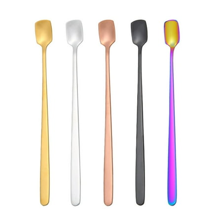 

5pcs 6.7inch Ice Tea Stainless Steel Coffee Spoon Cocktail Drink Retro Flatware