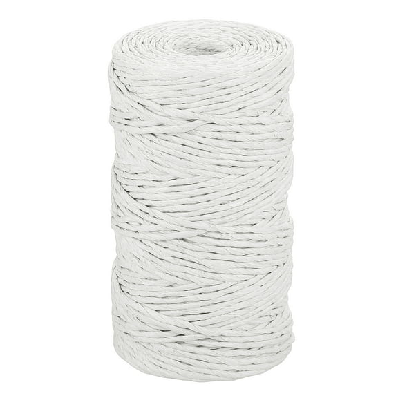 Uxcell White Raffia Ribbon,98 Yard Natural Raffia Paper String 2mm Wide Twisted Raffia Yarn Twine for Gift Wrapping Crocheting Knitting DIY Crafts