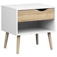 thumbnail image 1 of Pemberly Row Table de Nuit en Blanc et Chêne, 1 of 8