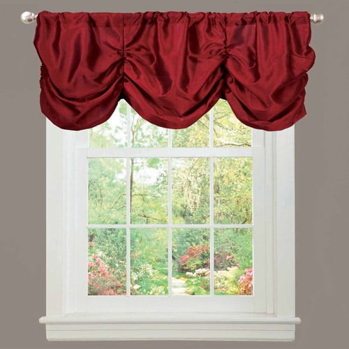 Lush Decor Estate Garden 18 X 42 Fl Red 100 Polyester 3 Rod Pocket Single Valance Com Rod Pocket Single Valance, Red Valance Curtains