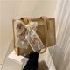 thumbnail image 2 of Nuevo bolso de paja, sencillo y elegante, tipo pañuelo de seda, bolso de hombro para mujer, bolso de playa de verano de gran capacidad., 2 of 5