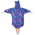 thumbnail image 2 of FORMRS Wearable Blanket Hoodie with Sleeves for Kids Cozy Flannel Sweatshirt, Neon Pink Starfish, 2 of 7