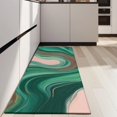 thumbnail image 4 of Green Marble Gold Wave Pattern Kitchen Rug Mat,Kitchen Runner Rugs Non Skid Washable,Decorative Kitchen Floor Mats for Kitchen,Sink,Laundry,17"X47", 4 of 5