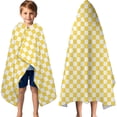 thumbnail image 3 of Yellow and White Checkerboard Pattern Hooded Bath Towel，60"x35" for Ages 3 To 12 Kids, Quick Dry Lightweight Soft Microfiber Hood Beach Towel Cover Up for Kids, 3 of 7