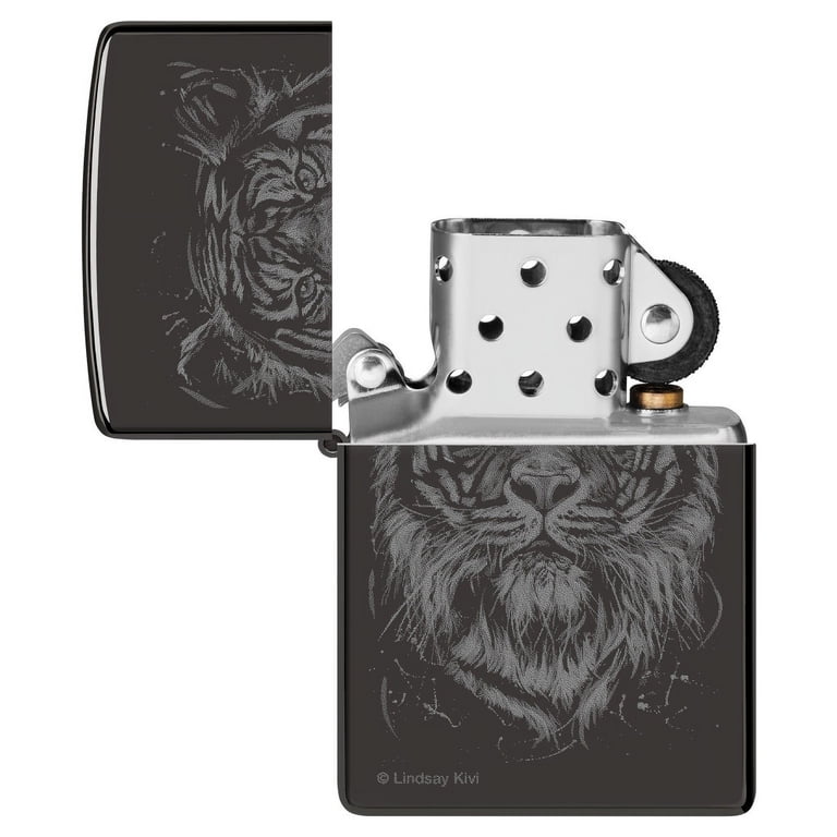 Zippo Lindsay Kivi High Polish Black Pocket Lighter - Walmart.com