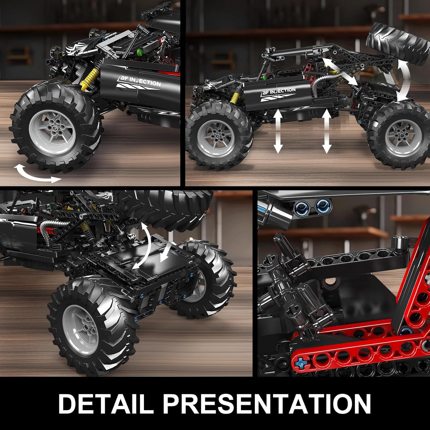 Ylutex RC Off-Road Building Car Building Block Kit, 1016 Pieces Building Blocks Climbing Car Model with Motors