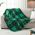 thumbnail image 2 of Flannel Fleece Throw Blanket 60 x 80 Inches, All Season Plaid Green Blanket for Bed, Couch, Car, 2 of 5