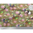 thumbnail image 3 of Soimoi Rayon Fabric Leaves,Floral & Hummingbird Bird Print Fabric by Yard 42 Inch Wide, 3 of 3