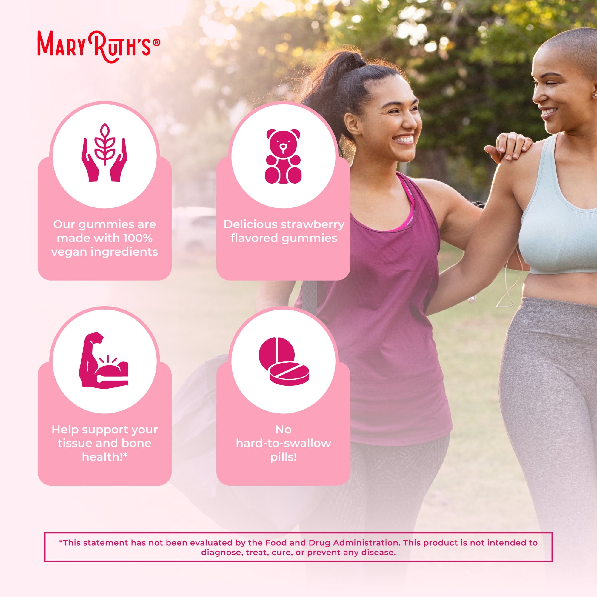 (2 pack) MaryRuth's Women's Multivitamin Gummies, Immune Support, Overall Health, Strawberry Flavor, Vitamin D3, Iodine, Vegan, Gluten-Free, 60 Count